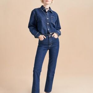 LA LIGNE NY Cropped Stevie Shirt S XS $195 NEW